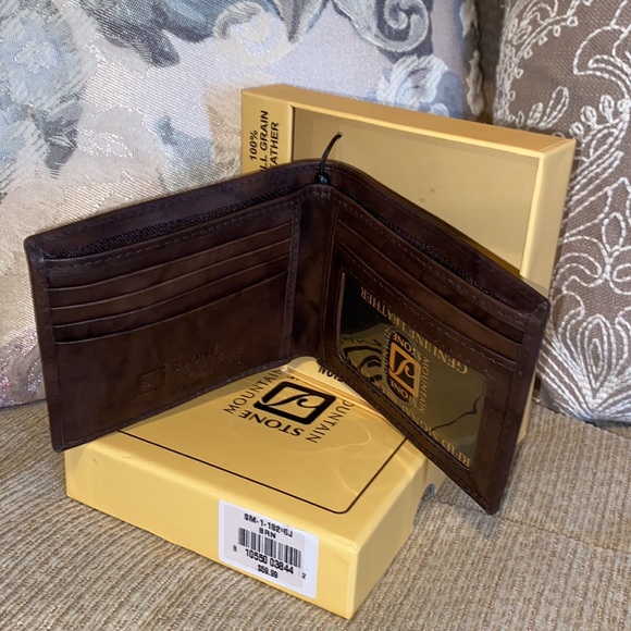 🤎🖤🤎NWT Stone Mountain RFID Genuine Leather Bi-fold Wallet - Picture 4 of 6
